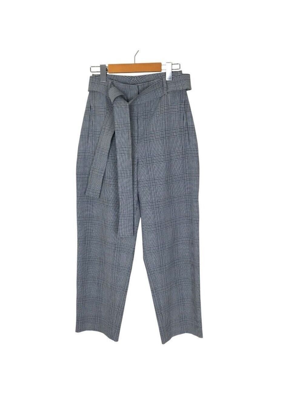 Aritzia Wilfred Blue Plaid High Rise Dress Pant With Belt Size 6